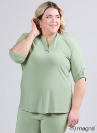 Roll Sleeve Top (B-9001) 022-L.Khaki