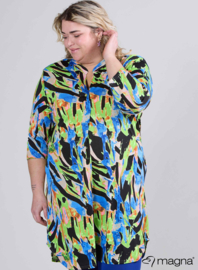 A-Line Long Pocket Tunic (C-2217-PR) T38060-Fluo Splash Blue