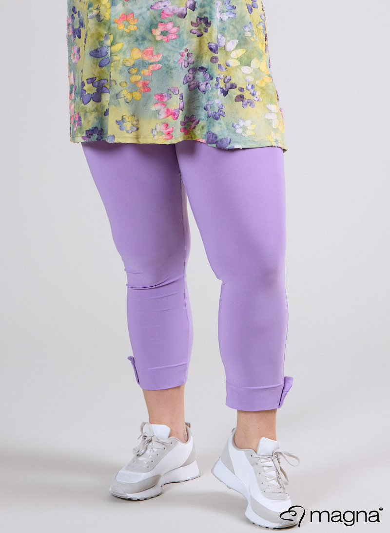 Legging met omslag en knoop (F-03) 003-Lila