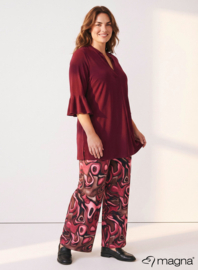 Broek Basic (D-03-PRINT) T10032-Fluid Design Wine Red