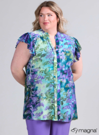 Sleeveless Frill Tunic (C-2305-MSH) U51021-Fall Leaves Purple-Mint