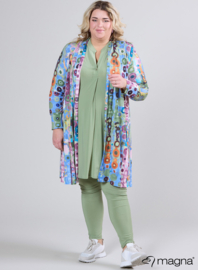 Open Front Loose Cardigan (N-2201-PRINT) T41071-Wall Deco Blue-Pink