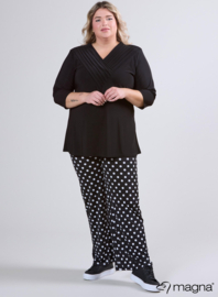 V-Pleated Shirt (B-2501) 001-Zwart
