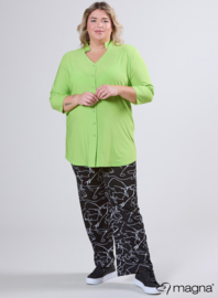 Button Tunic V-Shaped Neckline (C-2506) 008-Lime Green