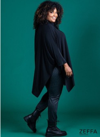 Oversized Tuniek/Ponncho (ZF-PO-1002)  001-Zwart