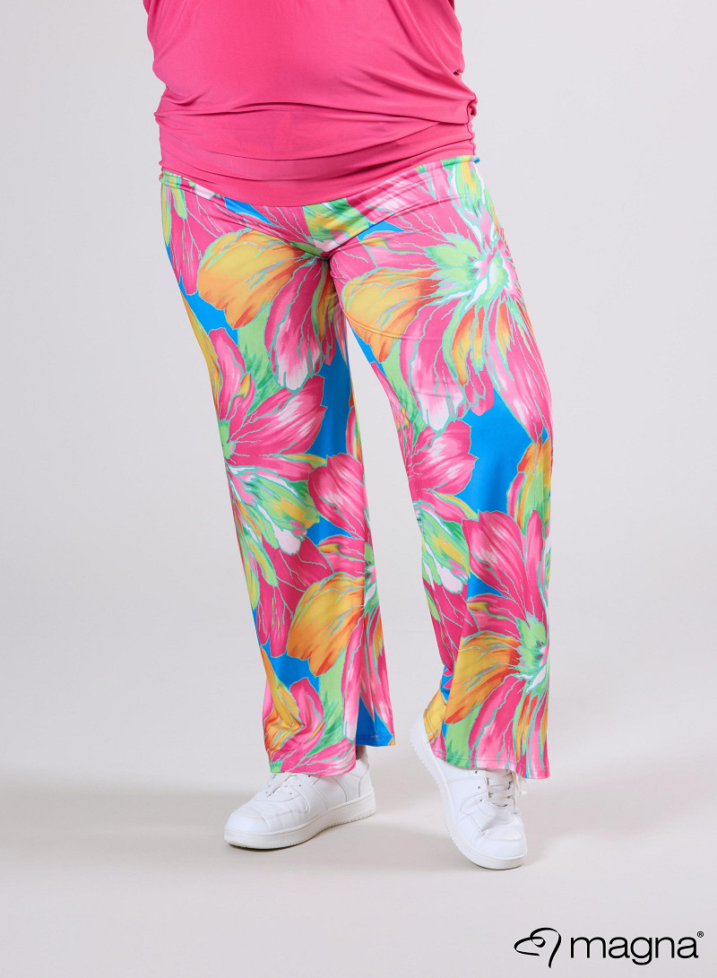 Broek Basic (D-03-PR) T75006-Neon Flower Pnk-Green