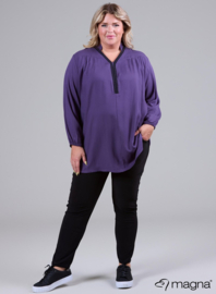 Trim Blouse (B-2424-LVS) 024-Grape Purple