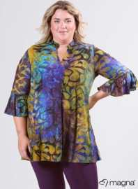 Flared Sleeves Relaxed Tunic (C-2503-MSH) T87059-Drop Shapes Purple