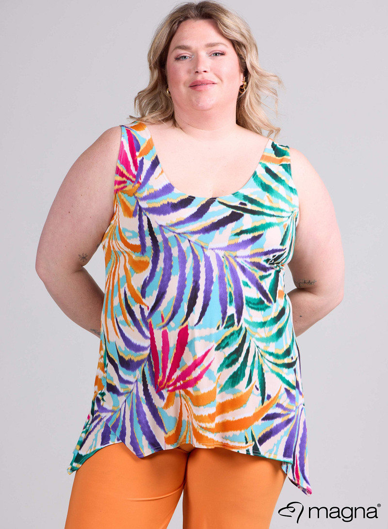 A-Top (A26-PRINT) - T90019-Summer Jungle Orange-Purple