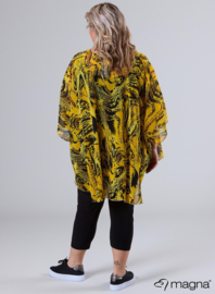 Poncho WINGS chiffon print (M-0004-CHP) V00076-Animal Yellow-Black