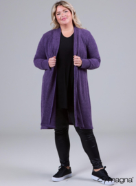 Open Front Loose Cardigan (N-2201-KNT) 024-Grape Purple