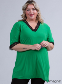 Wide Lace Detail A-Line Shirt (B-2423) 058SQR-Magenta Square