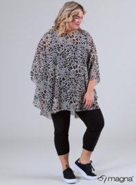Poncho WINGS chiffon print (M-0004-CHP) V08064-Cheetah Brown