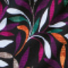 A-Line Long Pocket Tunic (C-2217-PR) X30026-Small Leaves Plum-Green