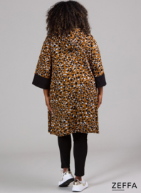 Oversized Long Hoody-Tunic (ZF-SW-1001-HVPN) U75065-Dotted Animal Ochre