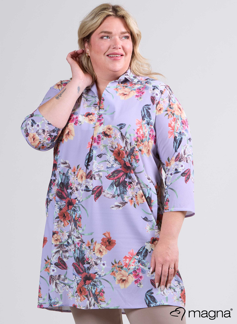 Tuniek met zakken (C-9003-BCHP) 806021-Floral Purple