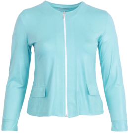 Kort Leather Look jasje (K-31-LL) 051-Aqua Blauw *