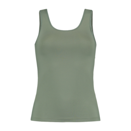 RJ pure color dames shirt  - 270-Olijf