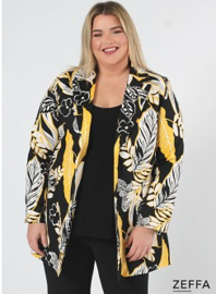 ZF-JA-1004-PR - Open Blazer Viscose Cotton Print - Y73076-Jungle Geel