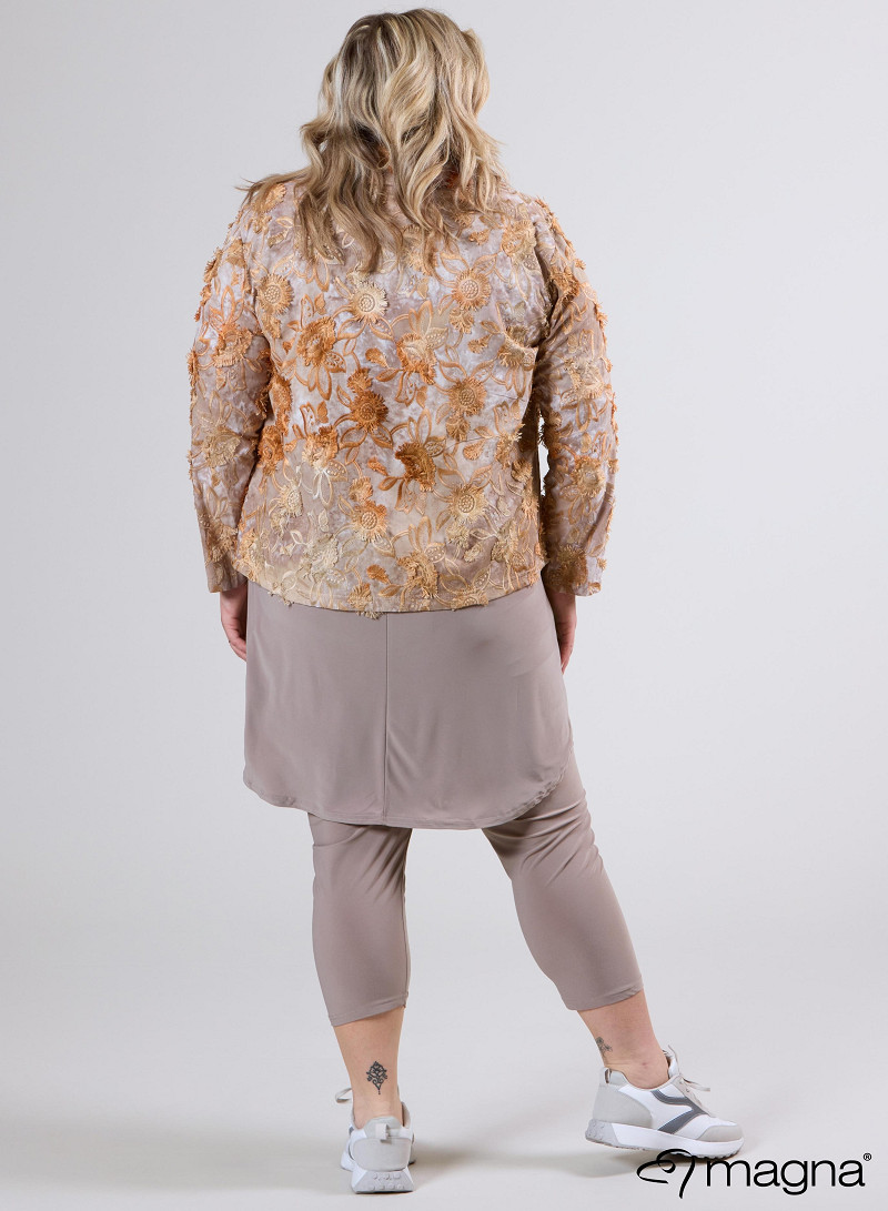 Jaquard Button Jacket (K-2402-COT1) T93014-Embroidery Flower Sand