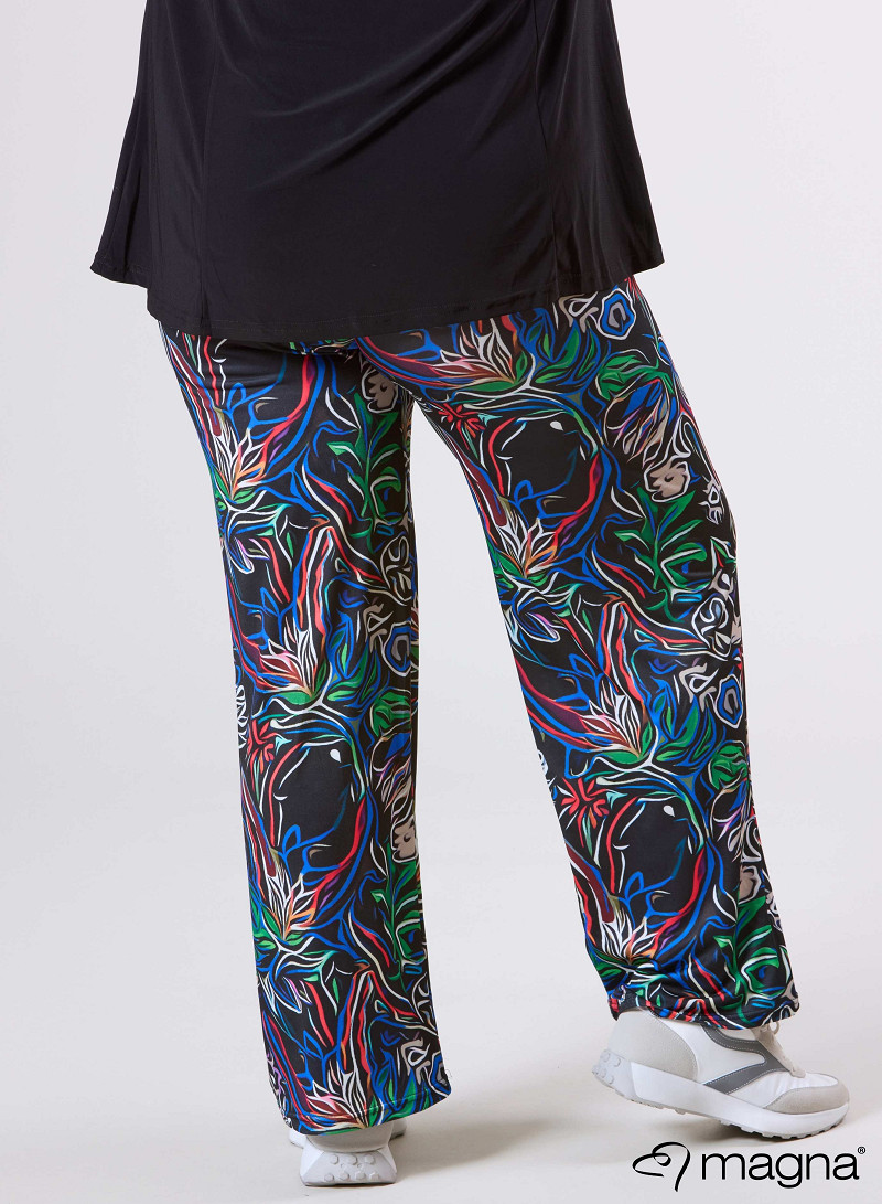 Broek Basic (D-03-PR) T66060-Multicolor Flower Blue