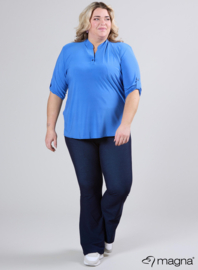 Roll Sleeve Top (B-9001) 071-Dr.Sky Blue