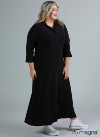 Button Down Dress (C-2204) 001-Zwart