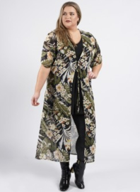 Lang Lichtgewicht Vest (N-2005) A42031-Green Flower