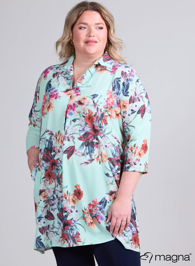 Tuniek met zakken (C-9003-BCHP) 806067-Floral Mint