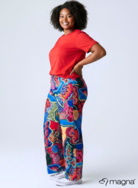 Broek Basic (D-03-PRINT) T19015-Tribal Red-Blue