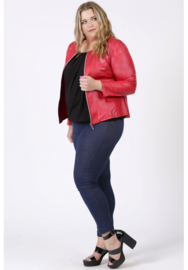 Kort Leather Look jasje (K-31-LL) 015-Rood *