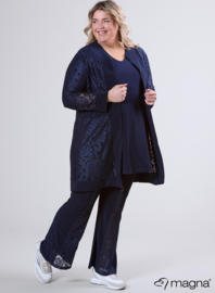 Open Lace Cardigan (N-2501) 017-Marine