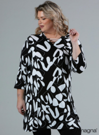 Relaxed V-Strap tunic (C-2320-VP) V65001-Black White Shapes