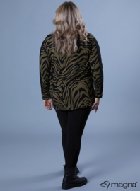 Lace Detailed Slowy Top (B-2319-PR) V79061-Zebra Taupe