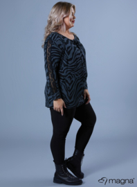 Lace Detailed Slowy Top (B-2319-PR) V79020-Zebra Grey