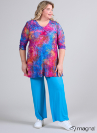 Lange basic shirt (B-6004-MSH) T-99006-Flower Pink-Blue