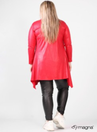 Leather Look Bolero lange mouw (A-74) 015-Rood