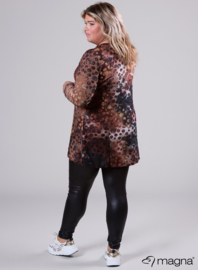 Lange basic shirt (B-6004-MSH) U55064-Dots Brown-Black