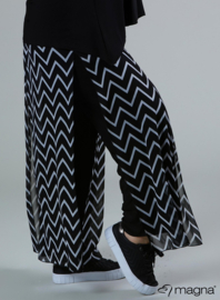 Broek Basic met chiffon laag(D-4003-PR) 310001-Zig Zag Big