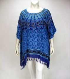 Saron Blouse (08-3252-peacock bluetone)