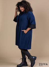 Oversized Long Hoody-Tunic (ZF-SW-1001) 017-Navy