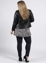 Kort Leather Look jasje printed (K-31-LL-PR) 966001-Crush Zwart