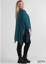 Oversized Tuniek/Ponncho (ZF-PO-1002)  048-Petrol