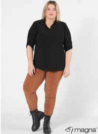 Roll Sleeve Top (B-9001) 001-Zwart
