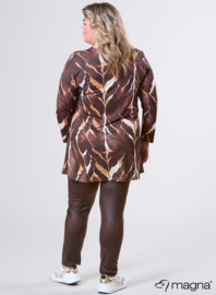 Long Sleeve A-Line Tunic (B-2401-PRINT) T69064-Autumn Leaves Brown