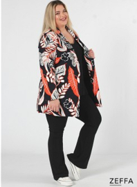 ZF-JA-1004-PR - Open Blazer Viscose Cotton Print - Y73019-Jungle Oranje