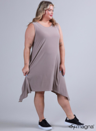 A-Shaped Sleeveless Split Dress (C-2323) 014-Sand
