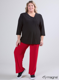 Comfy Button Flap Tunic (C-2504) 001-Zwart