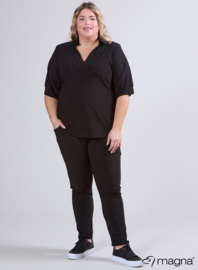 Puff Sleeve Shirt (B-2502) 001-Zwart
