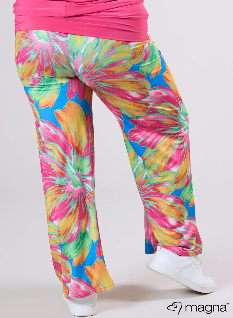 Broek Basic (D-03-PR) T75006-Neon Flower Pnk-Green